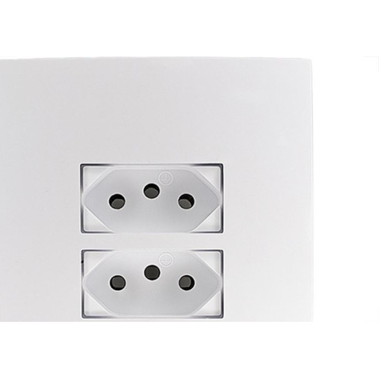 Conjunto Ilumi I9-Inove Branco Com Placa 3 Tomadas 10A. - 94123 Monobloco Conjunto Ilumi I9-Inove Branco Com Placa 3 Tomadas 10A. - 94123 Monobloco