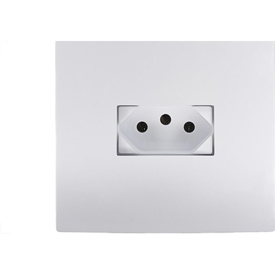 Conjunto Ilumi I9-Inove Branco Com Placa 1 Simples + Tomada 2P+T. 10A. - 94200 Conjunto Ilumi I9-Inove Branco Com Placa 1 Simples + Tomada 2P+T. 10A. - 94200