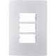 Placa Conjunto Ilumi I9-Inove Branco 4X2 3 Modulos Separados Horizontais Com Suporte - 96100 Placa Conjunto Ilumi I9-Inove Branco 4X2 3 Modulos Separados Horizontais Com Suporte - 96100