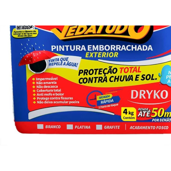 Tinta Emborrachada Dryko Vedatudo Branca 4Kg