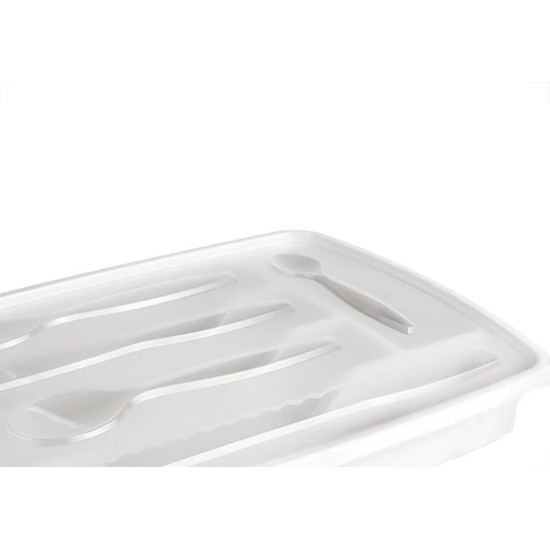 Porta Talheres Plastico Com Tampa Plasutil 5 Divisºrias Branco - 3839 Porta Talheres Plastico Com Tampa Plasutil 5 Divisºrias Branco - 3839