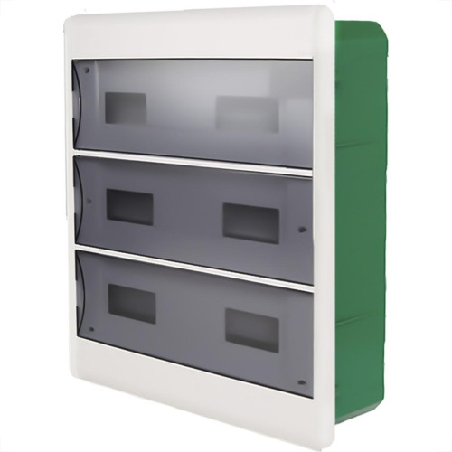 Centrinho Schneider Pvc Embutir Fume Para 36 Disjuntores Din Sem Barramento Centrinho Schneider Pvc Embutir Fume Para 36 Disjuntores Din Sem Barramento