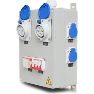 Quadro De Comando Steck Com 1 Disj. Trifas. 40A.+1 Idr 40A.+2 Tomadas Industr. N4049+4 Tomadas 2P+T. 20A. 220V.