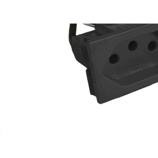 Kit C/2 - Tomada De Painel Com Cabo Steck 10A. Preta - S8628