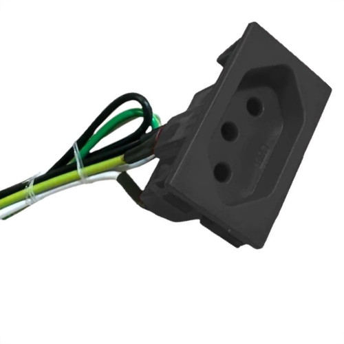 Kit C/5 - Tomada De Painel Com Cabo Steck 20A. Preta - S8629