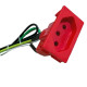Kit C/2 - Tomada De Painel Com Cabo Steck 20A. Vermelha -...