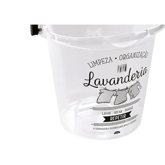 Balde Plasutil Plastico Decorado Transparente 8L - 4400 Balde Plasutil Plastico Decorado Transparente 8L - 4400