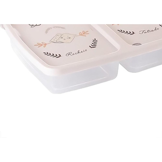 Pote Plastico Plasutil Porta Frios Com 2 Divisorias Decorado - 8696 Pote Plastico Plasutil Porta Frios Com 2 Divisorias Decorado - 8696