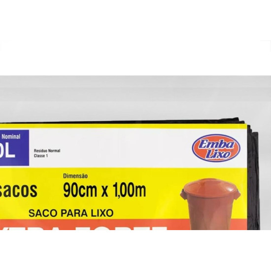 Saco De Lixo Embalixo Extra Forte 110L 90X100Cm Preto Pacote Com 25 Sacos Saco De Lixo Embalixo Extra Forte 110L 90X100Cm Preto Pacote Com 25 Sacos