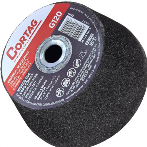Rebolo Cortag Conico 75Mm X 50Mm Rosca M14 - G-120 - 62114 Rebolo Cortag Conico 75Mm X 50Mm Rosca M14 - G-120 - 62114
