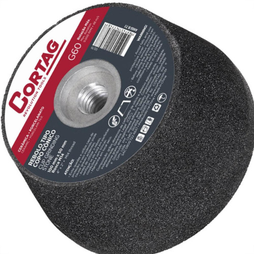 Rebolo Cortag Conico 100Mm X 50Mm Rosca M14 G-60 - 61748 Rebolo Cortag Conico 100Mm X 50Mm Rosca M14 G-60 - 61748