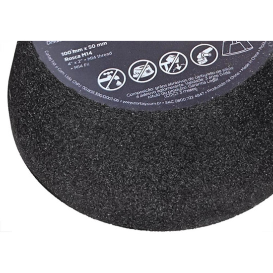 Rebolo Cortag Conico 100Mm X 50Mm Rosca M14 G-120 - 61750 Rebolo Cortag Conico 100Mm X 50Mm Rosca M14 G-120 - 61750