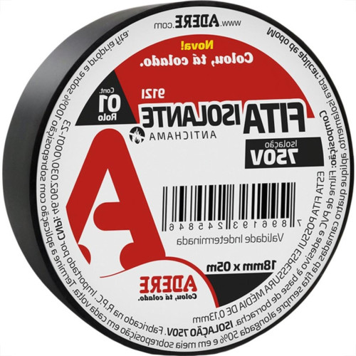Fita Isolante Adere 5M Preta - Kit C/6 Pecas Fita Isolante Adere 5M Preta - Kit C/6 Pecas