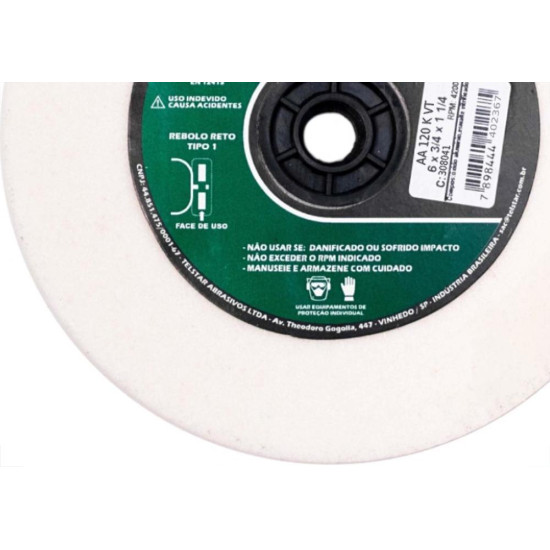 Rebolo Telstar 6 X 3/4'' Aa - 120 Branco