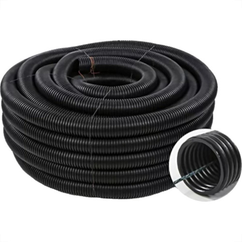 Duto Corrugado Bravo Pead Preto 2'' X 50M Com Cabo Guia