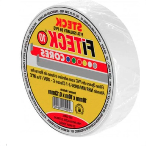 Fita Isolante Steck 10M Branca - Sft1310Br - Kit C/10 Pecas Fita Isolante Steck 10M Branca - Sft1310Br - Kit C/10 Pecas