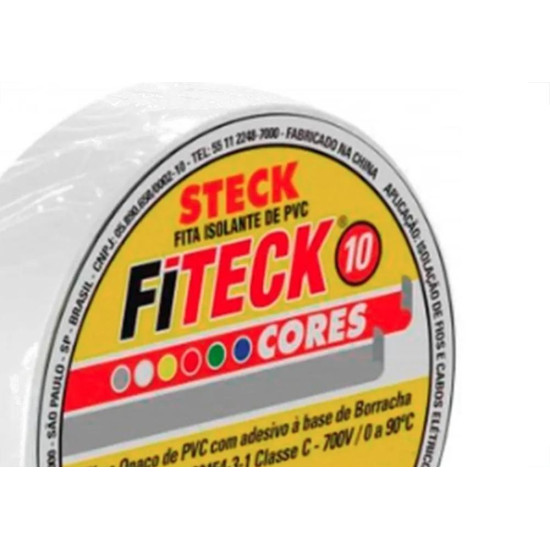 Fita Isolante Steck 10M Branca - Sft1310Br - Kit C/10 Pecas Fita Isolante Steck 10M Branca - Sft1310Br - Kit C/10 Pecas