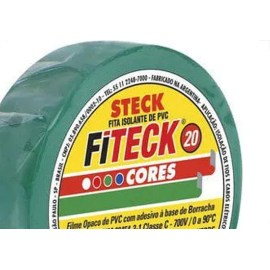 Fita Isolante Steck 10M Verde - Sft1310Vd - Kit C/10 Pecas