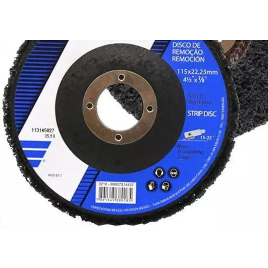 Disco Removedor/Polidor Strip Disc Norton 4.1/2'' X 7/8''