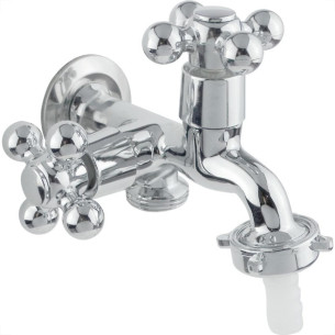 Torneira Maquina De Lavar/Tanque Metal Metrox 1428 - C-33 Lite - 1/2'' X 3/4'' X 3/4'' - 1/4 Volta