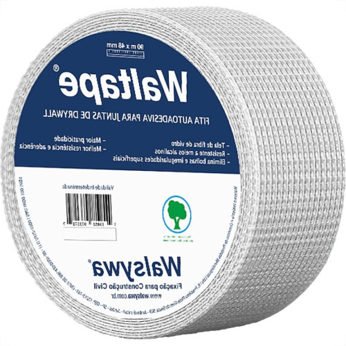 Fita Telada Walsywa Waltape Fibra De Vidro Para Juntas De Drywall E Trincas Autoadesiva 48Mm X 90M - 560023