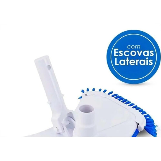 Aspirador Com Escovas Laterais Para Limpeza Manual De Piscinas Fluidra Veico Engate Rapido - 20608B Aspirador Com Escovas Laterais Para Limpeza Manual De Piscinas Fluidra Veico Engate Rapido - 20608B