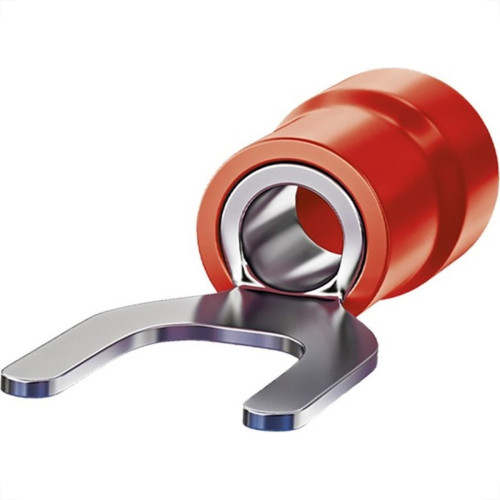 Terminal Forquilha Pre-Isolado Sforplast 0,5 A 1,5Mm - M4 - Vermelho