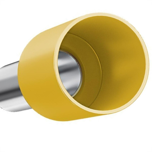 Terminal Tubular Ilhos Isolado Simples Sforplast 25Mm Comprimento 22Mm - Amarelo