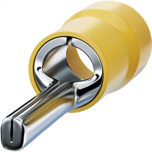 Terminal Pino Pre-Isolado 25Mm Comprimento 16Mm - Amarelo Pacote Com 25 Pecas