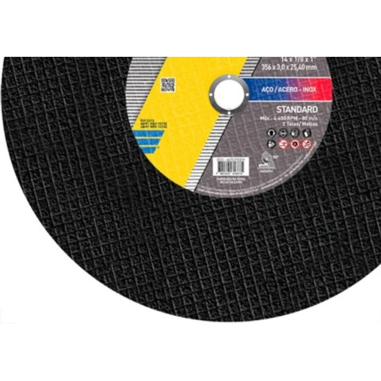 Disco Corte Ferro Norton Standard 14''X1/8''X1'' - 3,0Mm Disco Corte Ferro Norton Standard 14''X1/8''X1'' - 3,0Mm