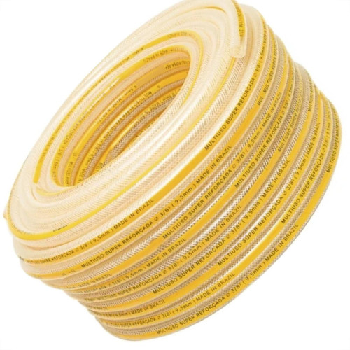 Mangueira Amarela Multiuso Ibira 3/8''X 3Mm - (7K) Super Max Trancada - 50M - 3304 Mangueira Amarela Multiuso Ibira 3/8''X 3Mm - (7K) Super Max Trancada - 50M - 3304