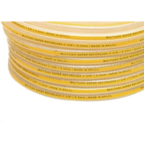 Mangueira Amarela Multiuso Ibira 3/8''X 3Mm - (7K) Super Max Trancada - 50M - 3304 Mangueira Amarela Multiuso Ibira 3/8''X 3Mm - (7K) Super Max Trancada - 50M - 3304