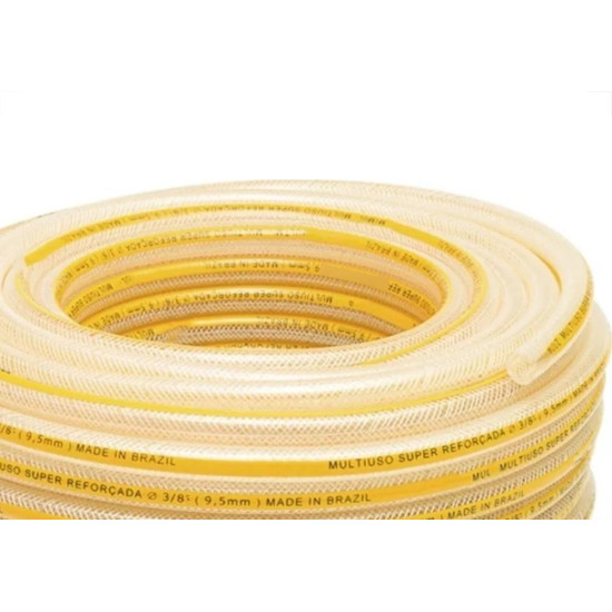 Mangueira Amarela Multiuso Ibira 3/8''X 3Mm - (7K) Super Max Trancada - 50M - 3304 Mangueira Amarela Multiuso Ibira 3/8''X 3Mm - (7K) Super Max Trancada - 50M - 3304