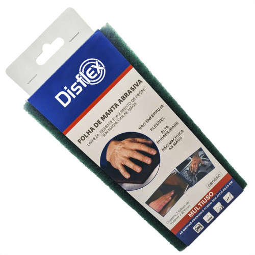Folha Abrasiva Disflex Grossa 225X110Mm Verde - Pacote Com 3 Folhas - 39001 Folha Abrasiva Disflex Grossa 225X110Mm Verde - Pacote Com 3 Folhas - 39001