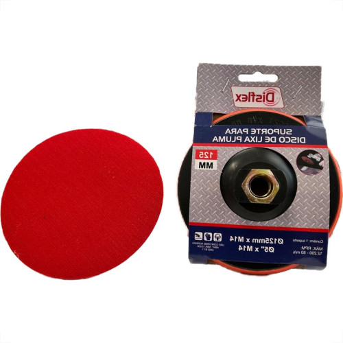 Disco Borracha Disflex Suporte Para Lixa Pluma 5''Preto - 30.001 Disco Borracha Disflex Suporte Para Lixa Pluma 5''Preto - 30.001