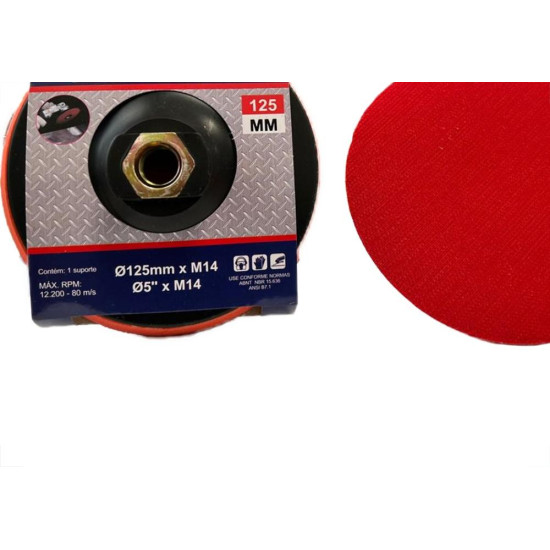 Disco Borracha Disflex Suporte Para Lixa Pluma 5''Preto - 30.001 Disco Borracha Disflex Suporte Para Lixa Pluma 5''Preto - 30.001