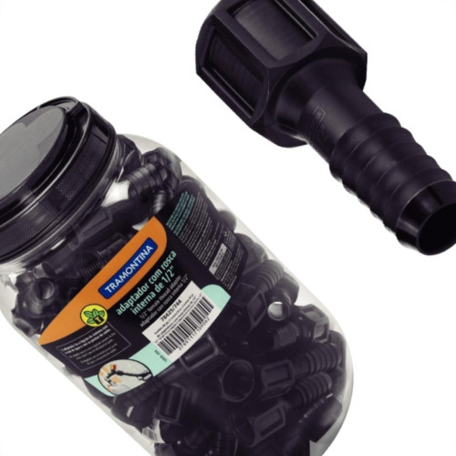 Conexao Preta Tramontina Adaptador Rosca Interna 1/2'' Pote Com 80 Pecas - 78425744 Conexao Preta Tramontina Adaptador Rosca Interna 1/2'' Pote Com 80 Pecas - 78425744