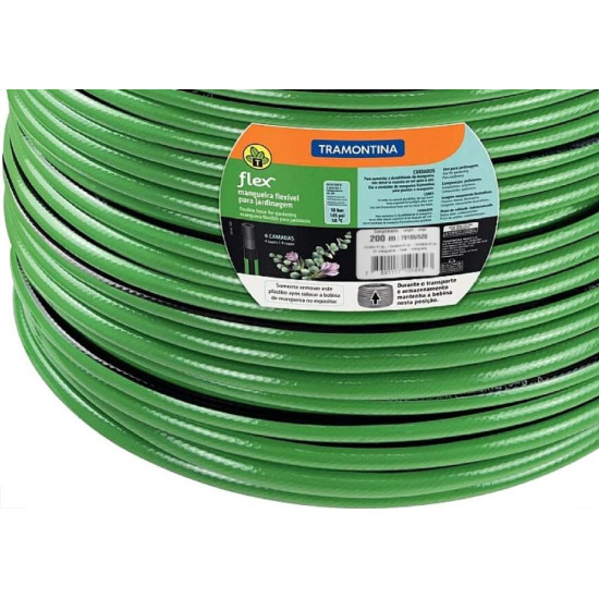 Mangueira Jardim Tramontina Flex Preta/Verde 4 Camadas - 200M - 79165520 Mangueira Jardim Tramontina Flex Preta/Verde 4 Camadas - 200M - 79165520