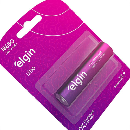 Pilha Elgin Bateria 3,7V. Litio Cromado 2600 18650 Com 1 Peca Pilha Elgin Bateria 3,7V. Litio Cromado 2600 18650 Com 1 Peca