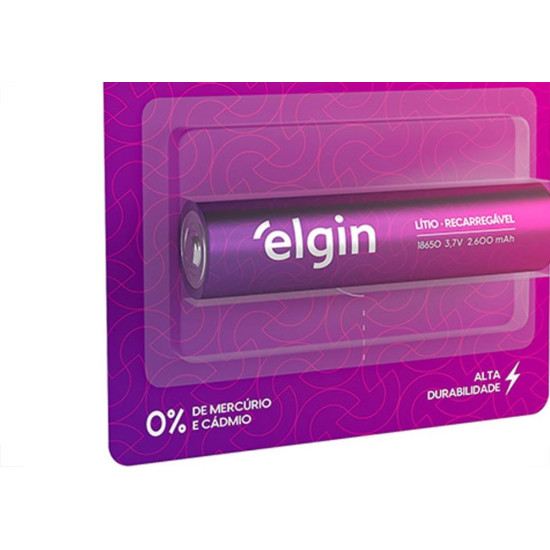 Pilha Elgin Bateria 3,7V. Litio Cromado 2600 18650 Com 1 Peca Pilha Elgin Bateria 3,7V. Litio Cromado 2600 18650 Com 1 Peca