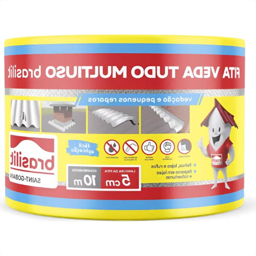 Fita Multiuso Brasilit Veda Tudo Aluminio 5Cm X 10M Fita Multiuso Brasilit Veda Tudo Aluminio 5Cm X 10M