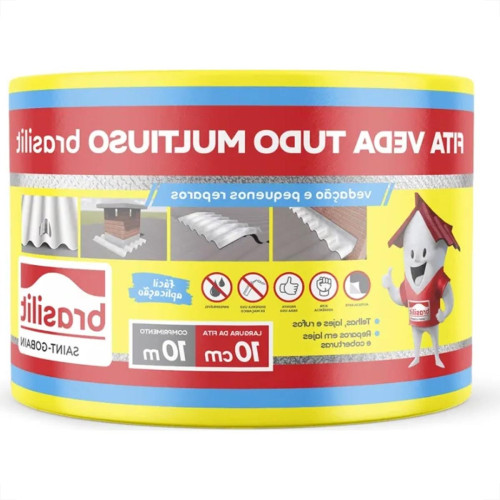Fita Multiuso Brasilit Veda Tudo Aluminio 10Cm X 10M Fita Multiuso Brasilit Veda Tudo Aluminio 10Cm X 10M