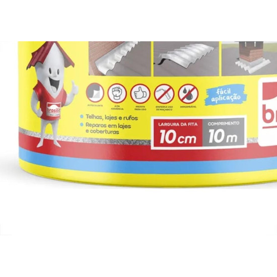 Fita Multiuso Brasilit Veda Tudo Aluminio 10Cm X 10M Fita Multiuso Brasilit Veda Tudo Aluminio 10Cm X 10M