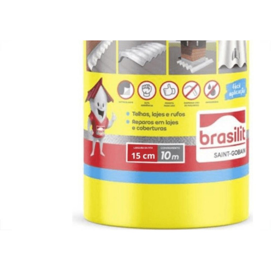 Fita Multiuso Brasilit Veda Tudo Aluminio 15Cm X 10M Fita Multiuso Brasilit Veda Tudo Aluminio 15Cm X 10M