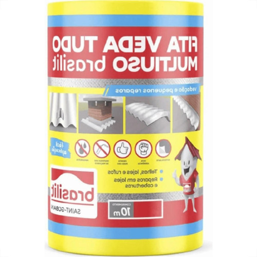 Fita Multiuso Brasilit Veda Tudo Aluminio 20Cm X 10M Fita Multiuso Brasilit Veda Tudo Aluminio 20Cm X 10M