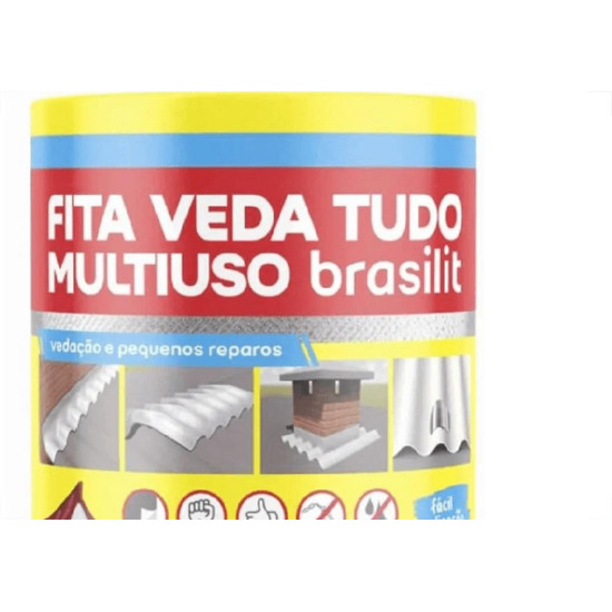 Fita Multiuso Brasilit Veda Tudo Aluminio 20Cm X 10M Fita Multiuso Brasilit Veda Tudo Aluminio 20Cm X 10M
