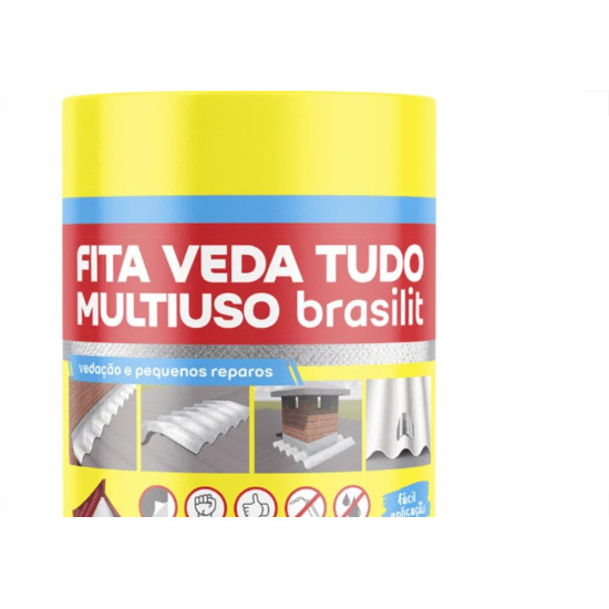 Fita Multiuso Brasilit Veda Tudo Aluminio 30Cm X 10M