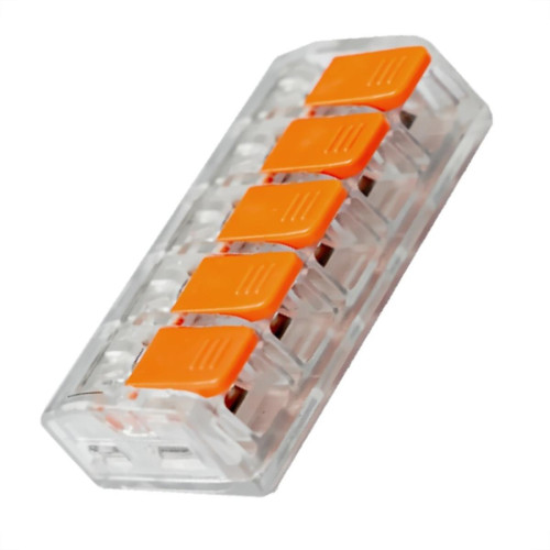 Conector Frontec Emenda 5 Polos - 6Mm - 41A. Pacote Com 25 Pecas - F41615/25 Conector Frontec Emenda 5 Polos - 6Mm - 41A. Pacote Com 25 Pecas - F41615/25