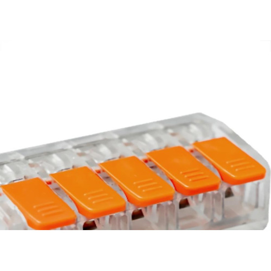 Conector Frontec Emenda 5 Polos - 6Mm - 41A. Pacote Com 25 Pecas - F41615/25 Conector Frontec Emenda 5 Polos - 6Mm - 41A. Pacote Com 25 Pecas - F41615/25