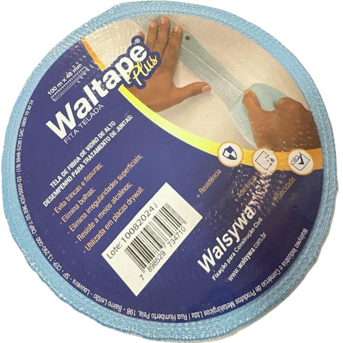 Fita Telada Walsywa Waltape Fibra De Vidro De Alto Desempenho Para Juntas De Drywall E Trincas Autoadesiva 48Mm X 100M - 560048 Fita Telada Walsywa Waltape Fibra De Vidro De Alto Desempenho Para Juntas De Drywall E Trincas Autoadesiva 48Mm X 100M - 560048